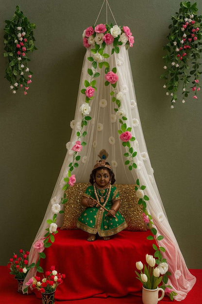 Craft Decor Janmashtami Special Rose Flower Canopy