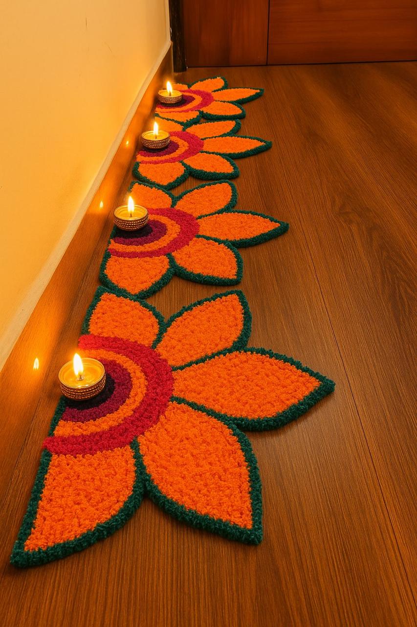 Staircase Half Rangoli Mats by Craft Decor - 8 Pcs