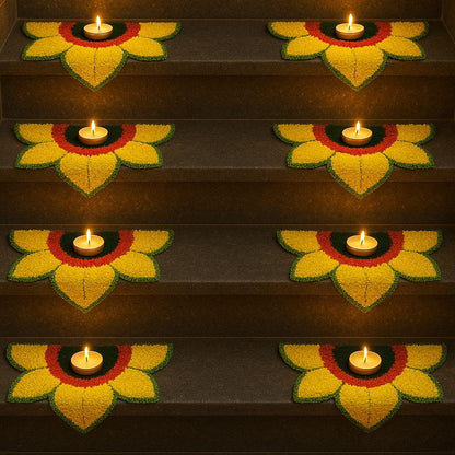 Staircase Half Rangoli Mats by Craft Decor - 8 Pcs