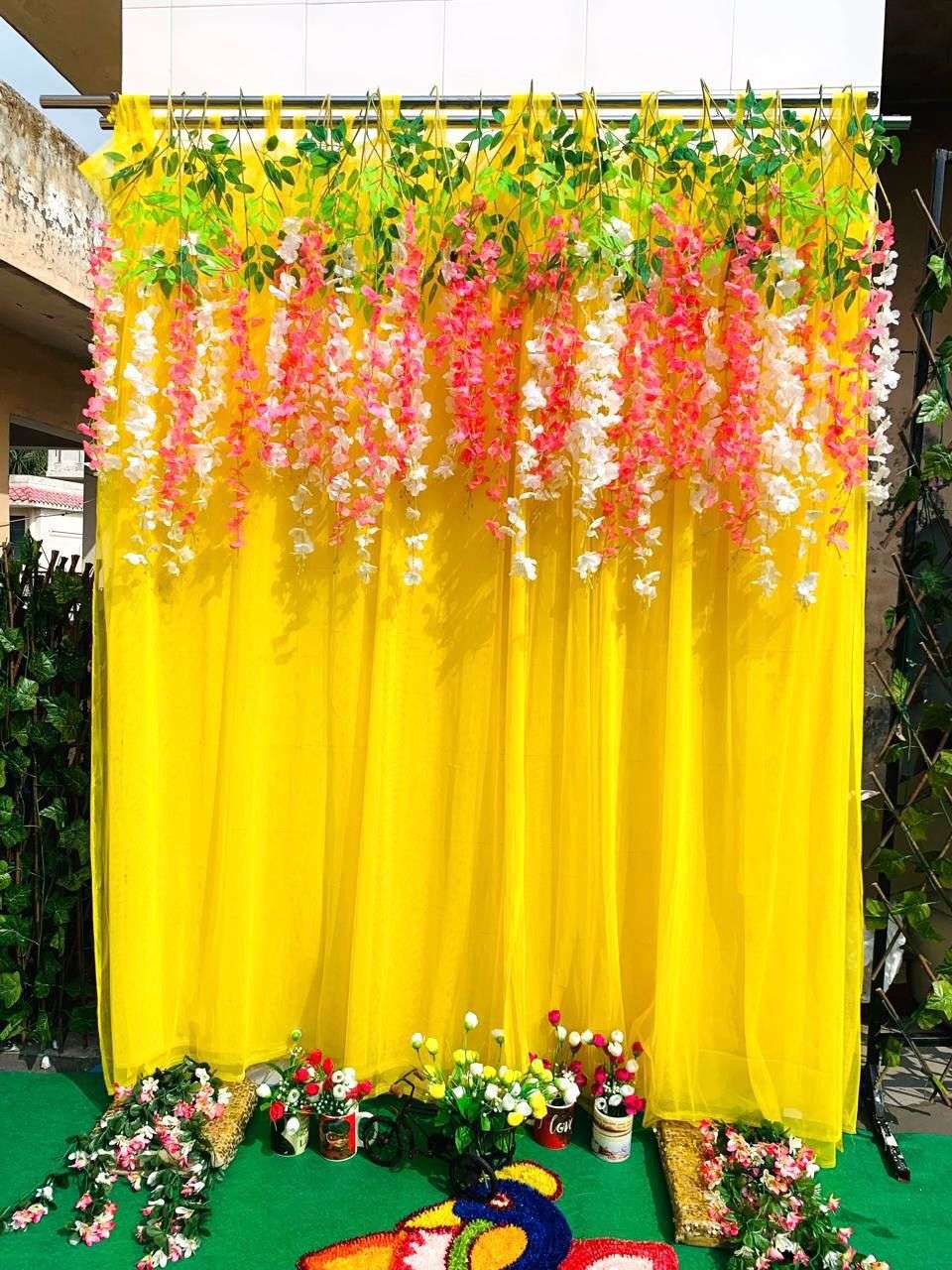 Dual Flower Panel Curtain by Craft Decor