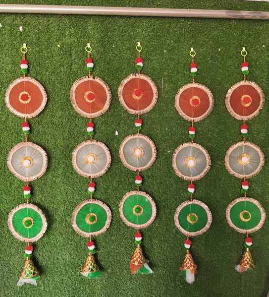 Tiranga Circle Tassel Hangings – Set of 6