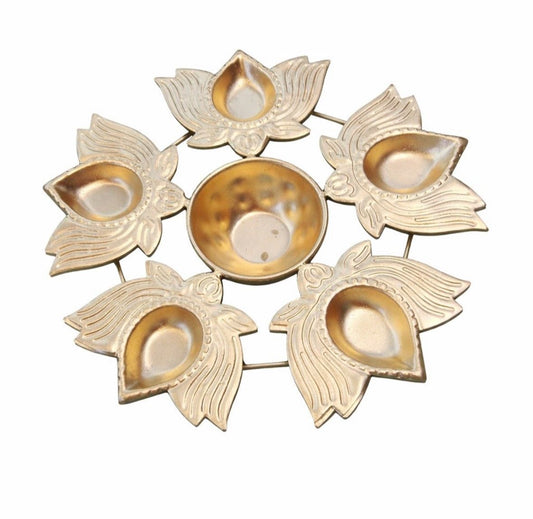 Handcrafted Golden Pooja Katori Diya Set – Set of 3