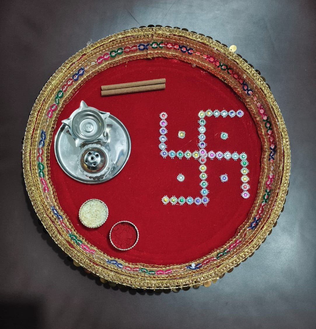 Regal Pooja Thaali Set | Handcrafted Ritual Tray with Essentials