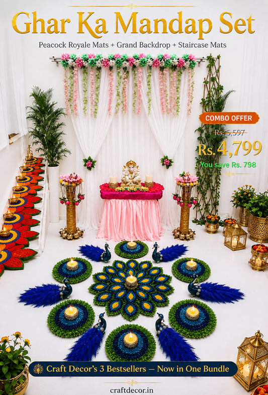 Ghar Ka Mandap Set – Complete Ganpati Decor Bundle | Craft Decor