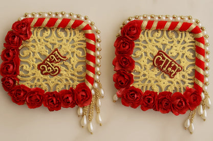 Shubh Labh Pearl Tassel Decor – Set of 2