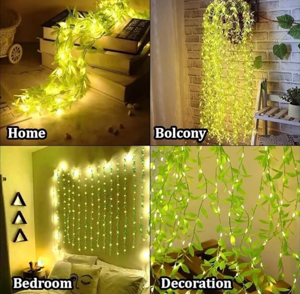 Leaf LED curtain light used in home, balcony, bedroom and decoration setups – Craft Decor