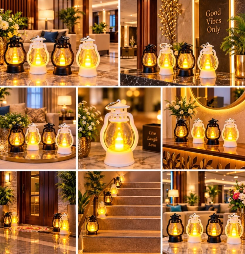 LED lantern candles box of 24 used on staircase, entrance, table and balcony for Diwali décor – Craft Decor