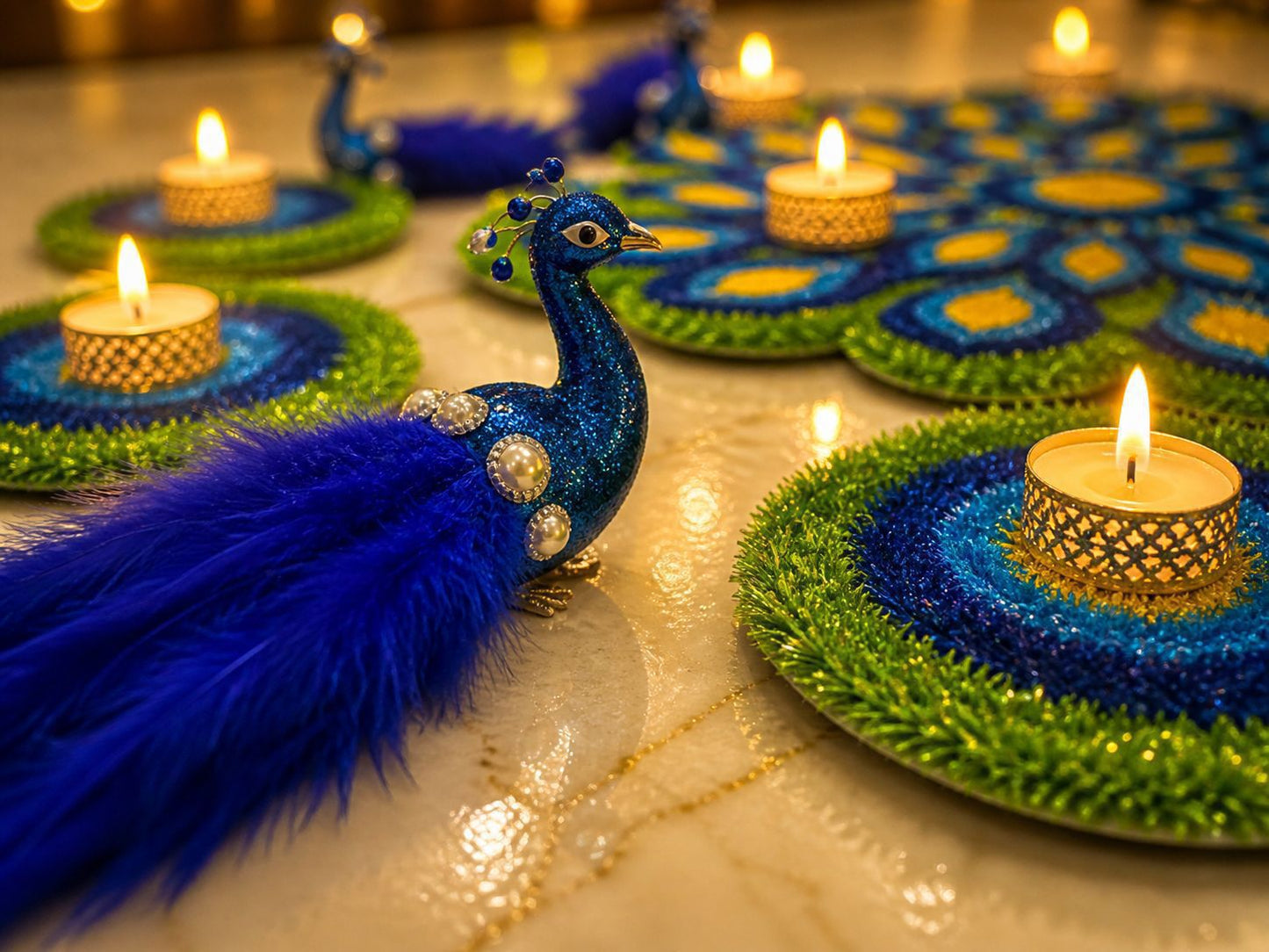Craft Decor Peacock Royale Mat Set