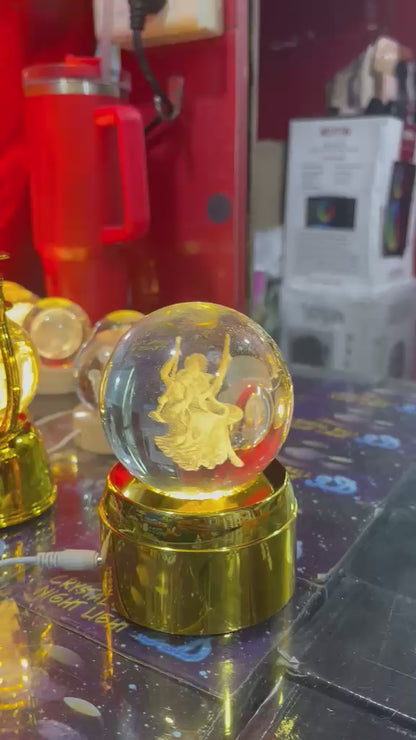 Radha Krishna 3D Crystal Lamp | Colour-Changing LED | Craft Decor