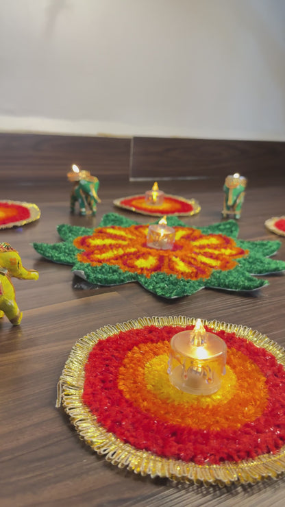 Gajraj Shringar – Elephant Rangoli Décor Set | 6 Pieces | Craft Decor