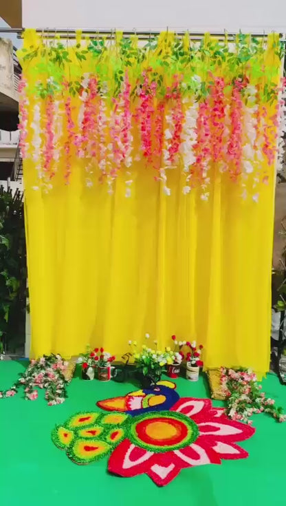 Dual Flower Panel Curtain by Craft Decor