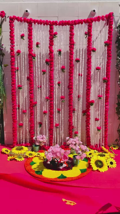 Traditional Marigold Garland Backdrop by Craft Decor