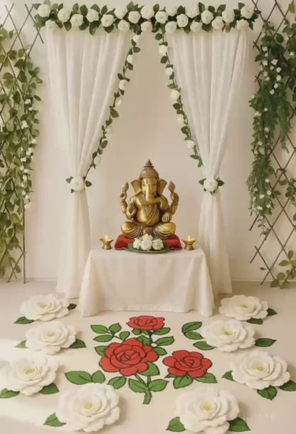 White Flower Panel Curtain by Craft Decor