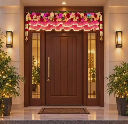 LED Flower Panel – Pink & White | 50" Festive Backdrop | Plug-In LED | Craft Decor