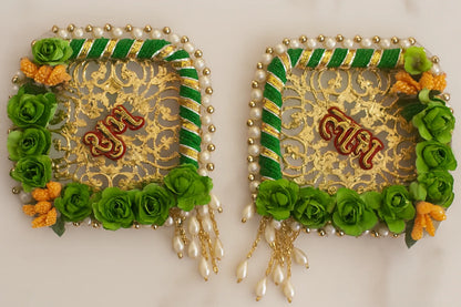 Shubh Labh Pearl Tassel Decor – Set of 2