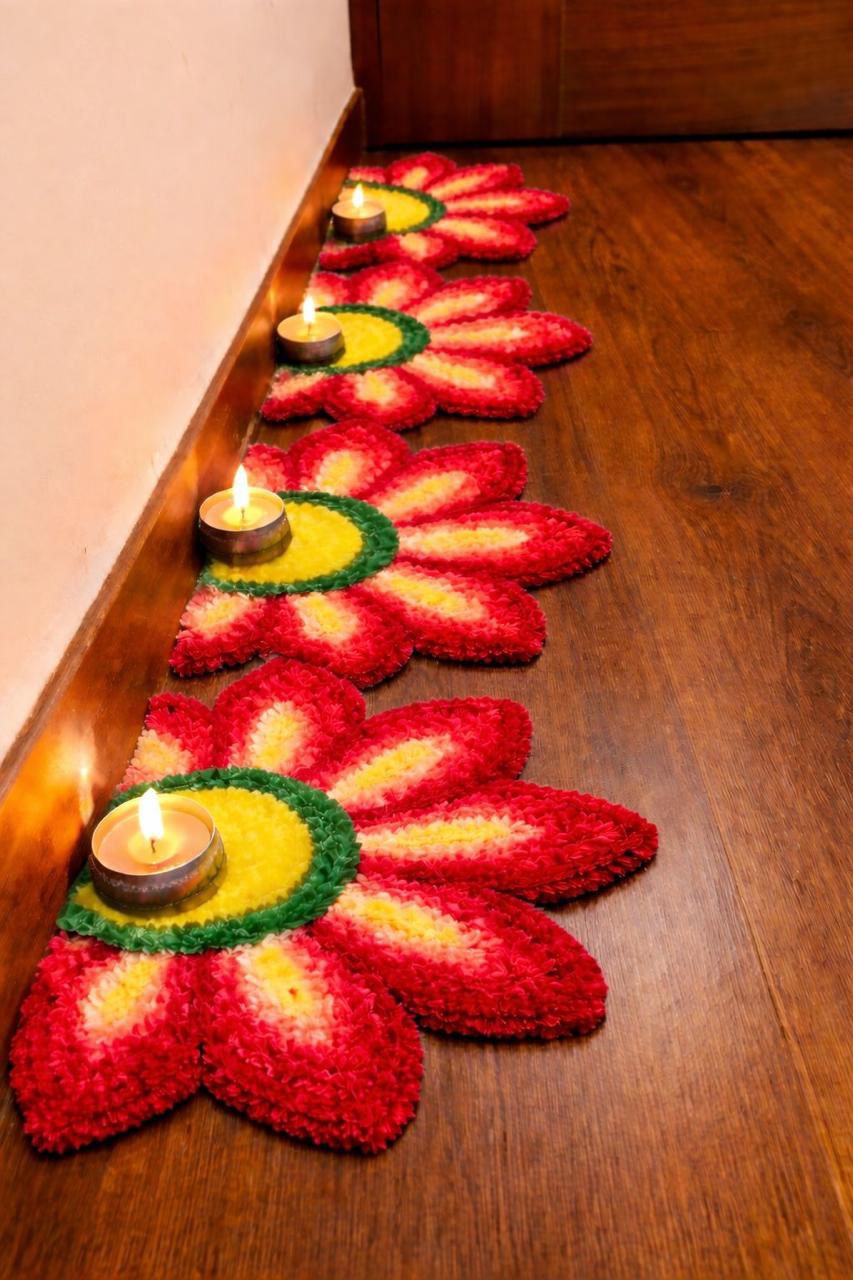Royal Stair Edge Rangoli Mats by Craft Decor | Set of 8