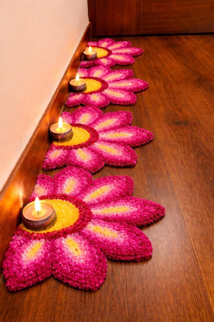 Royal Stair Edge Rangoli Mats by Craft Decor | Set of 8